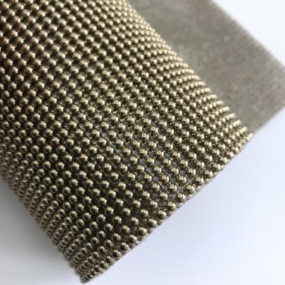 China Durable Glitter Metallic Fix Sequin Fabric Hot Metal Beaded Mesh Sheet Aluminum Chain Mail Fabric For Curtains for sale