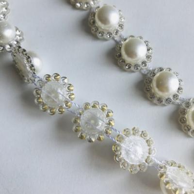 China Durable Garment Accessories Sew on Crystal Pearl Beads Trimming for sale