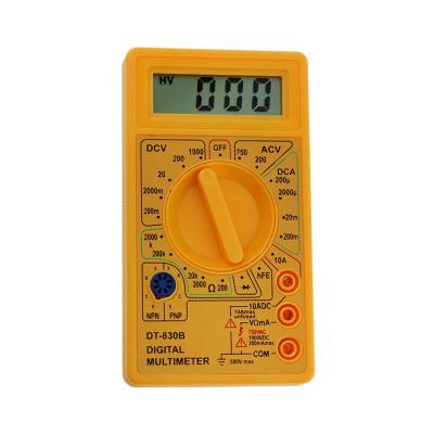 China DIY Tools Yellow Color DT830B Digital Multimeter Voltage Meter Ammeter Manual Cheap Handheld Ohm Tester DT830B for sale