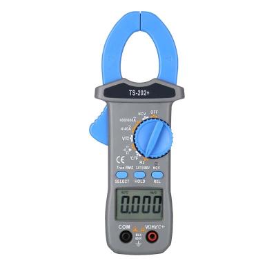 China 202+ Digital Display Professional Automatic Range True Clamp Meter RMS With AC DC Current Capacity Test TS202+ for sale