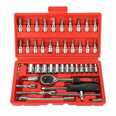 China Auto Repair 46 Pcs Ratchet Wrench Socket Tool Kit 1/4