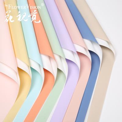 China 58cm*58cm New Arrival Two Tone Color Waterproof Korean Flower Wrapping Paper Bouquet Wrapping Paper Biodegradable Eco Friendly Wrapping Paper for sale