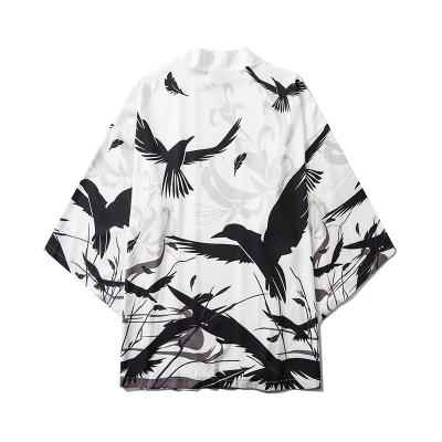 China Viable Summer Shorts Japanese Floral Sleeve Printed Boys Fashion Loose Coats Blouse Tops Cherry Blossoms Kimono T-Shirts for sale