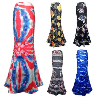 China Sustainable Maxi Skirt Women 2021 Floor Length Summer Striped Printed High Waist Elegant Casual Ladies Long Skirts for sale