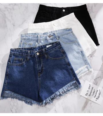 China New QUICK DRY women summer fashion tassel denim shorts washed distressed jeans hot ripped shorts casual korean zipper pilots solid fashion for sale