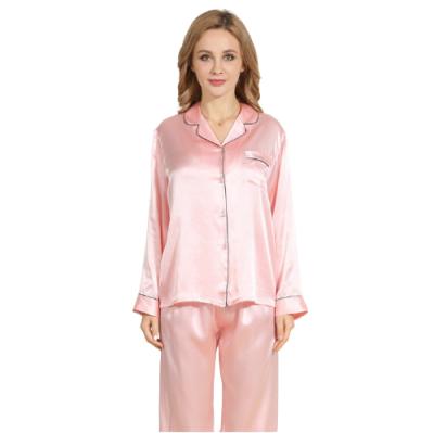 China QUICK DRY Women's Satin Pajamas Long Casual Home Dress Two Piece Set for sale