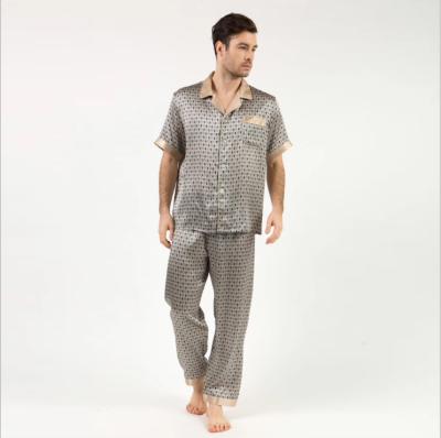 China QUICK DRY 100% Silk Satin Men's Long Home Suit Two Piece Suit, Pants and Pajamas for sale