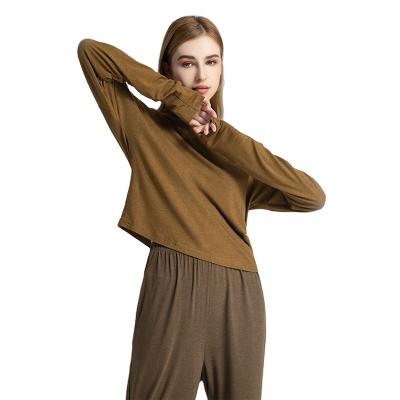 China 2021 new QUICK-DRY women's leisure home use high collar warm pajamas two sets for sale