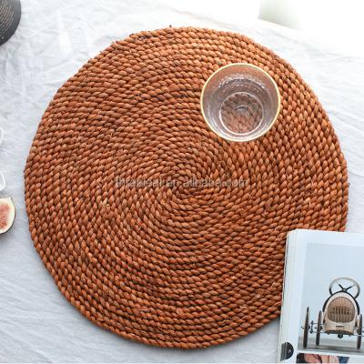 China Sustainable Round Rattan Woven Place Mat Straw Table Mat for sale