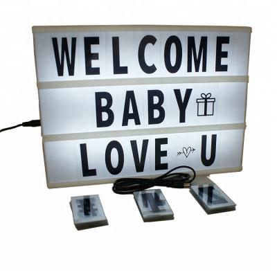 China Vintage Style Tabletop Cinema Battery Power Letter Eco-friendly Diy Light Box for sale