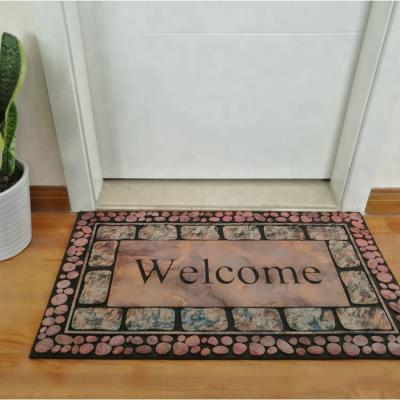 China New Anti-Slip Designer Custom Printed Rubber Door Mats for sale