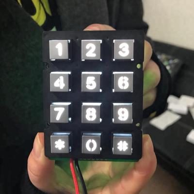 China Home Appliance 3x4 12 Keys Waterproof Matrix Metal Backlight Zinc Alloy Numeric Keypad for sale