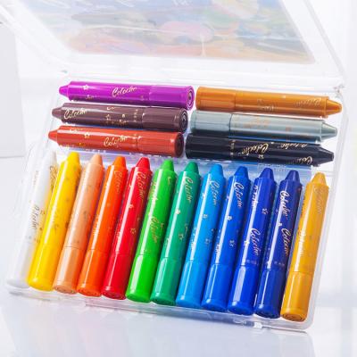 China Bright Non-Toxic Washable Colors Pencil Set 18 Colors Plastic Watercolor Pencil For School Children for sale