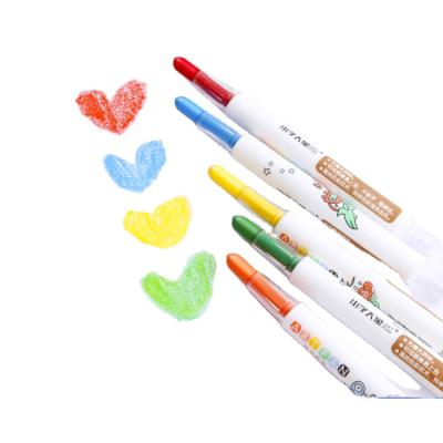 China Bright Toxic Highlighter Bar Colors Non Customize Colorful Twist Crayon Wax Oil Painting Kids Bath Pencil Set for sale