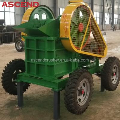 China Quarry Rock Stone Lime Gold Ore PE250x400 PE400x600mobile Diesel Engine Portable Jaw Crusher Crushing Machine Plant for sale