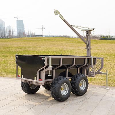 China ATV Trailer Black Dump Steel With Electric Brakes And Loading Ramps Box Trailer for sale