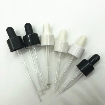 China Simplicity 13/415 18/415 20/415 smooth white dropper plastic dropper with pipette buna-n rubber for 30ml glass bottle for sale