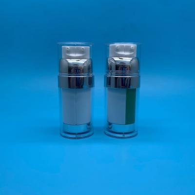 China Skin Care Bottle 30ml 50ml Discharge Rate 0.1ml Double Cream Airless Tube Bottle SR-2208 for sale