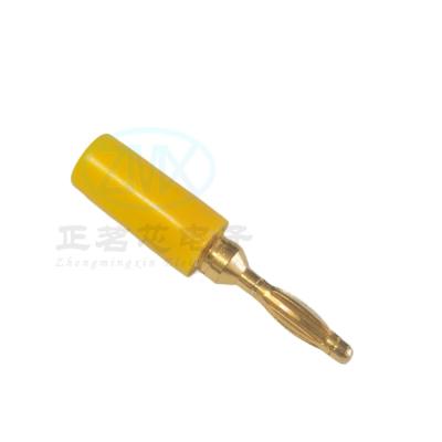 China / 2mm banana plug - Yellow - pure copper gold plated socket welded assembly for sale