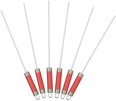 China Easily Cleaned Stainless Steel BBQ Skewers With Plastic Handle Rotating Stainless Steel Kebab Skewers for sale