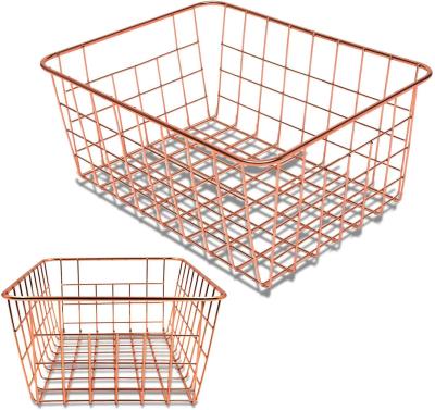 China Sustainable Rose Gold Sideboard Wire Basket for sale