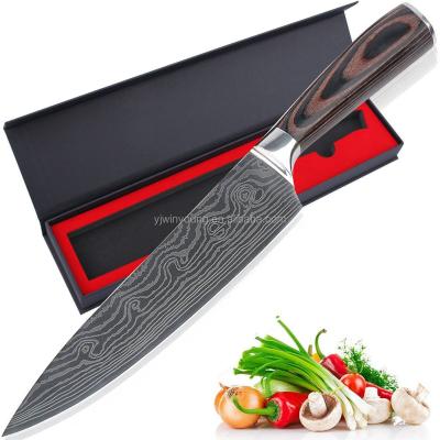 China Sustainable Gift Box With Japanese High Carbon Damascus Stainless Steel Kitchen Chef Knife for sale