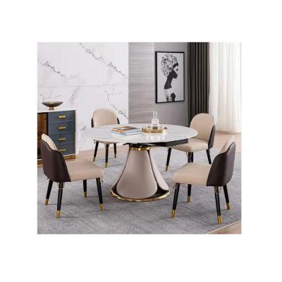 China New luxury hot sale dining room furniture set 6 dining chairs marble dining table set modern for sale