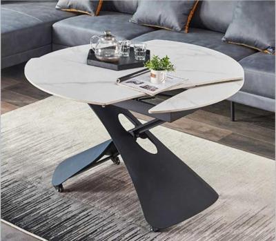 China (Other) Adjustable Multifunction Electric Down Height Dining Table Black White Gray Color Sinter Stone Top for sale