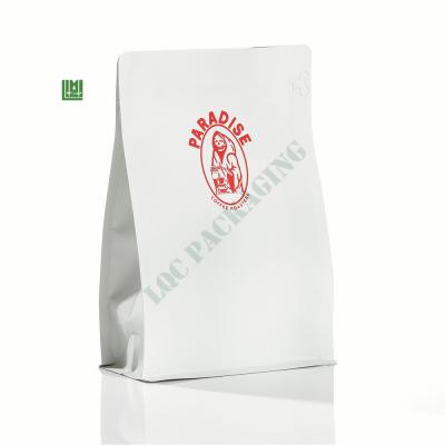 China Recyclable custom printed coffee bean packet bag for sale resealable mylar foil coffee bag flat bottom pouch for sale