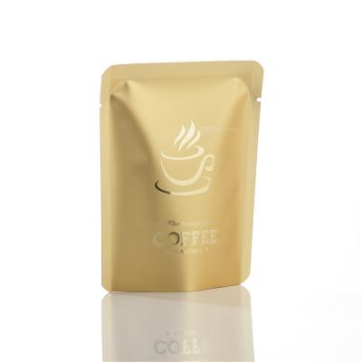 China Gold Aluminum Foil Ear Drip Coffee Packaging Sachet Moisture Proof Hanging Bag for sale