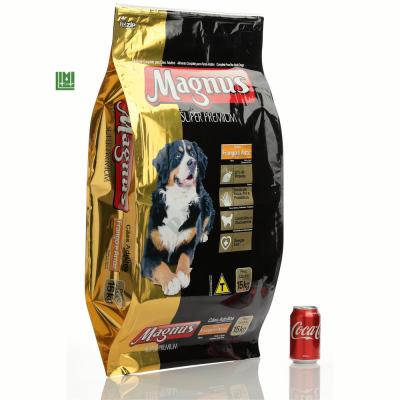 China Custom Plastic Food Printing Smell Proof Flat Bottom Pet Dog Cat Food Treat Packaging Ziplock Bag With Window for sale