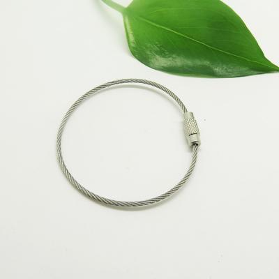 China YIWANG 150mm Stainless Steel Cable Wire Key Ring Keychain for sale