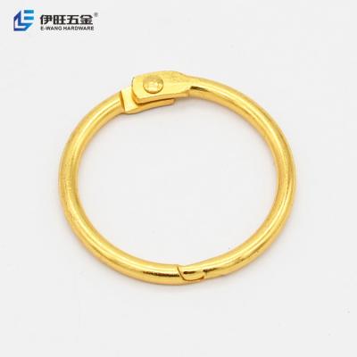 China YIWANG 1 Inch Gold Metal Loose Leaf Book Binding Rings for Sketchbook DIY for sale