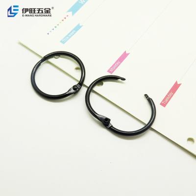 China YIWANG 1.2 Inch Black Metal Scrapbooking Loose Leaf Book Rings Binder Clip Rings for sale