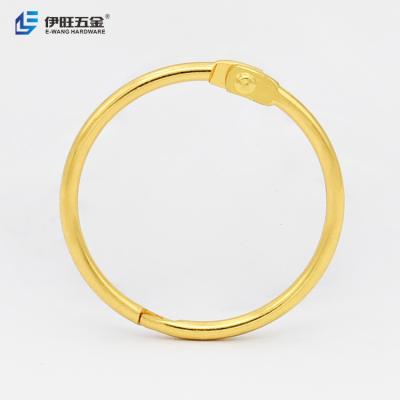 China YIWANG Golden 1.5 Inch Loose Leaf Book Rings Office Binding Ring for Index Card Rings for sale