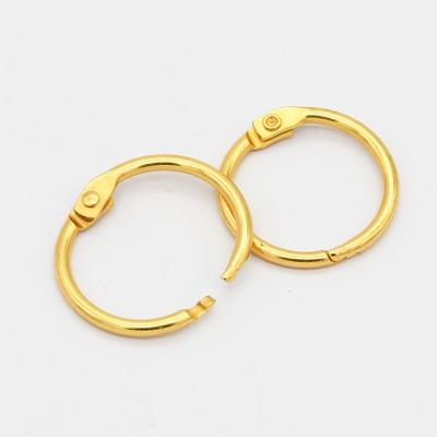 China YIWANG 0.75 Inch Gold Loose Leaf Binder Rings Book Rings for Children's card for sale