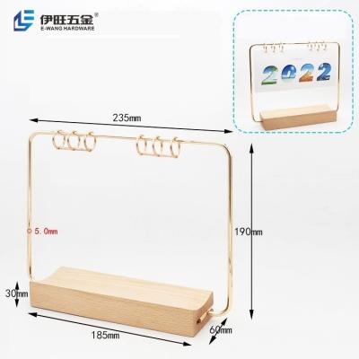 China YIWANG Factory Wholesale Custom Logo Table Desk Calendar Shelf 2022 2023 DIY Daily Wood Base Desk Calendar for sale