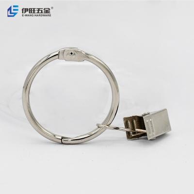 China YIWANG Wholesale Metal Rings Hooks With Clips Round Curtain Rings Eyelet for sale