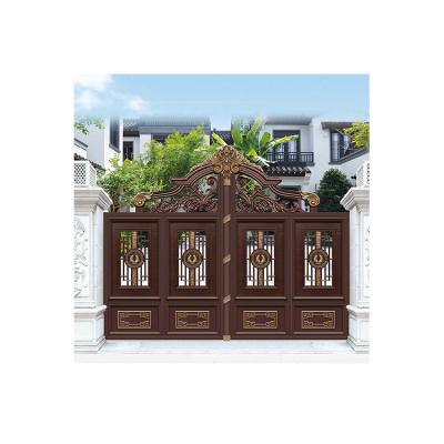 China Beautiful Easily Assembled Traditional Door Cut Out Front Swing Villa Garden Aluminum Doors for sale