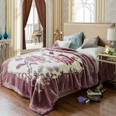 China Wholesale Soft Jacquard Raschel Blanket For King Size Double Bed Mink Loop Throw Blanket for sale