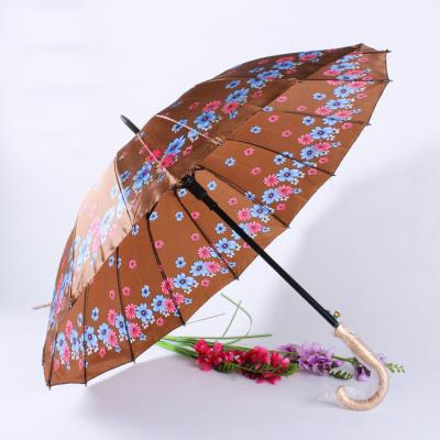 China 22inch 16k Flower Satin Umbrella Automatic Open Durable Cheap Umbrella Hot Sale In South America for sale