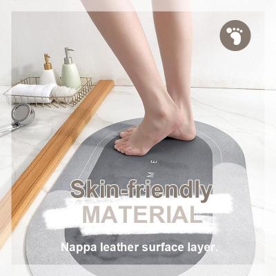 China Durable Super Absorbent Floor Mat Quick Drying Carpet Nature Rubber Modern Single Non-Slip Mats For Bathroom for sale