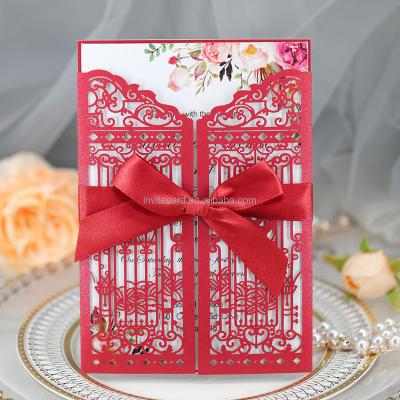 China Customized Europe Gate Fold Pearl Printing Wedding Party Greeting Cards Paper Multi Color for sale