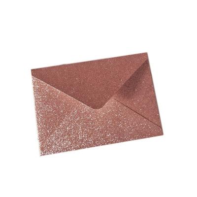 China Europe 250G 133x193mm rose gold glitter rectangle envelope for wedding invitation card birthday party paper gift bag for sale