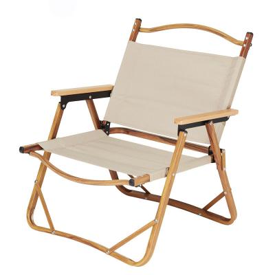 China Suitable for Custom Aluminum Logo Outdoor Recliner Wood Grain Kermit Chairs Relax Folding Camping Chair Factory Low Price for sale