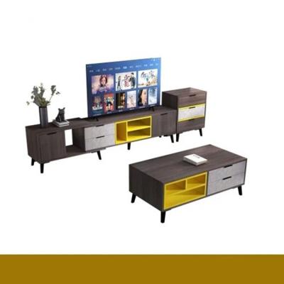 China Expandable American TV Solid Wood Cabinet And Coffee Table High End Durable Combination for sale