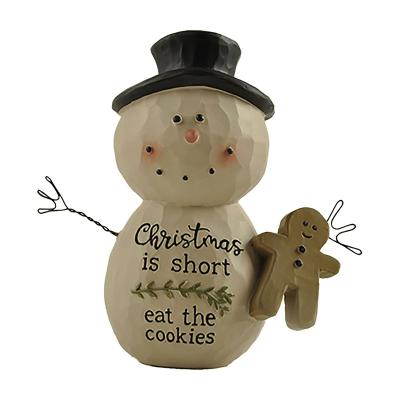 China Europe Resin Craft Gingerbread Snowman Figurine 8.5*5*8.7cm Christmas Home Decor for sale