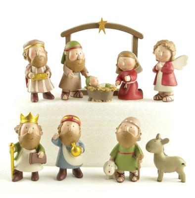 China Hot Selling Polyresin Christian Nativity Set of 10pcs Ready Craft Europe Products for Decoration for sale