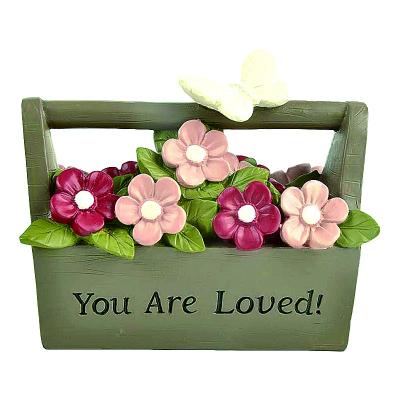 China Custom Square Resin Kit Flower Pot Decor From Europe 2020 - You Are Loved for sale