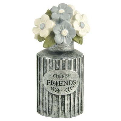 China 2020 Custom GALVANIZED Europe Resin CONTAINER WITH FLOWERS 